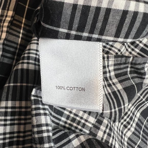 ROWM‎ Mens Black Plaid Long Sleeve Button Up XLT - Picture 7 of 7